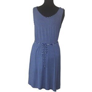 Women's Merona Sundress Blue w/White Stripes Rayon Spandex Blend Junior's Size M